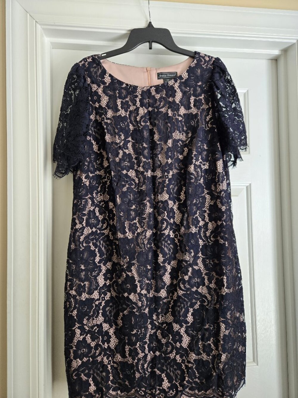 Jessica Howard Dark Blue Lace , Fully lined Dress 16W - Like New